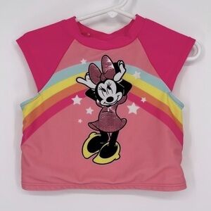 Disney Minnie Mouse Swim Top UPF 50+ Pink Size 4 Girl